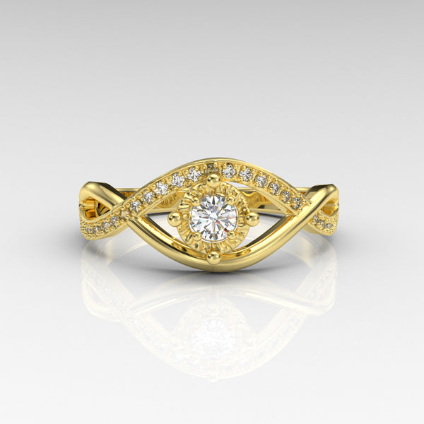 0.27ct Certified Diamond Infinity Gold Engagement Ring - 06GG52